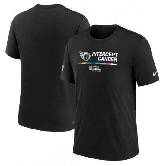 Men Tennessee Titans 2022 Black Crucial Catch Performance T Shirt